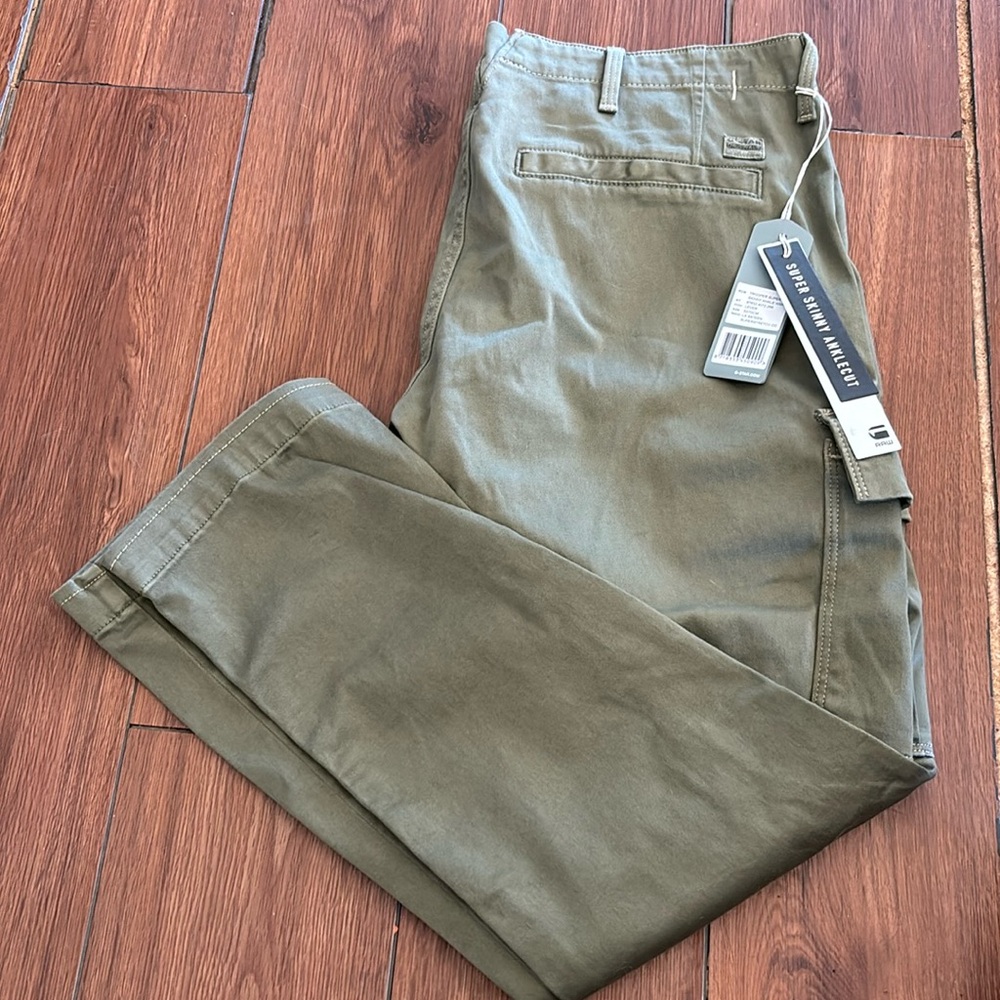 NWT G Star Trooper Super skinny ankle green cargo pants